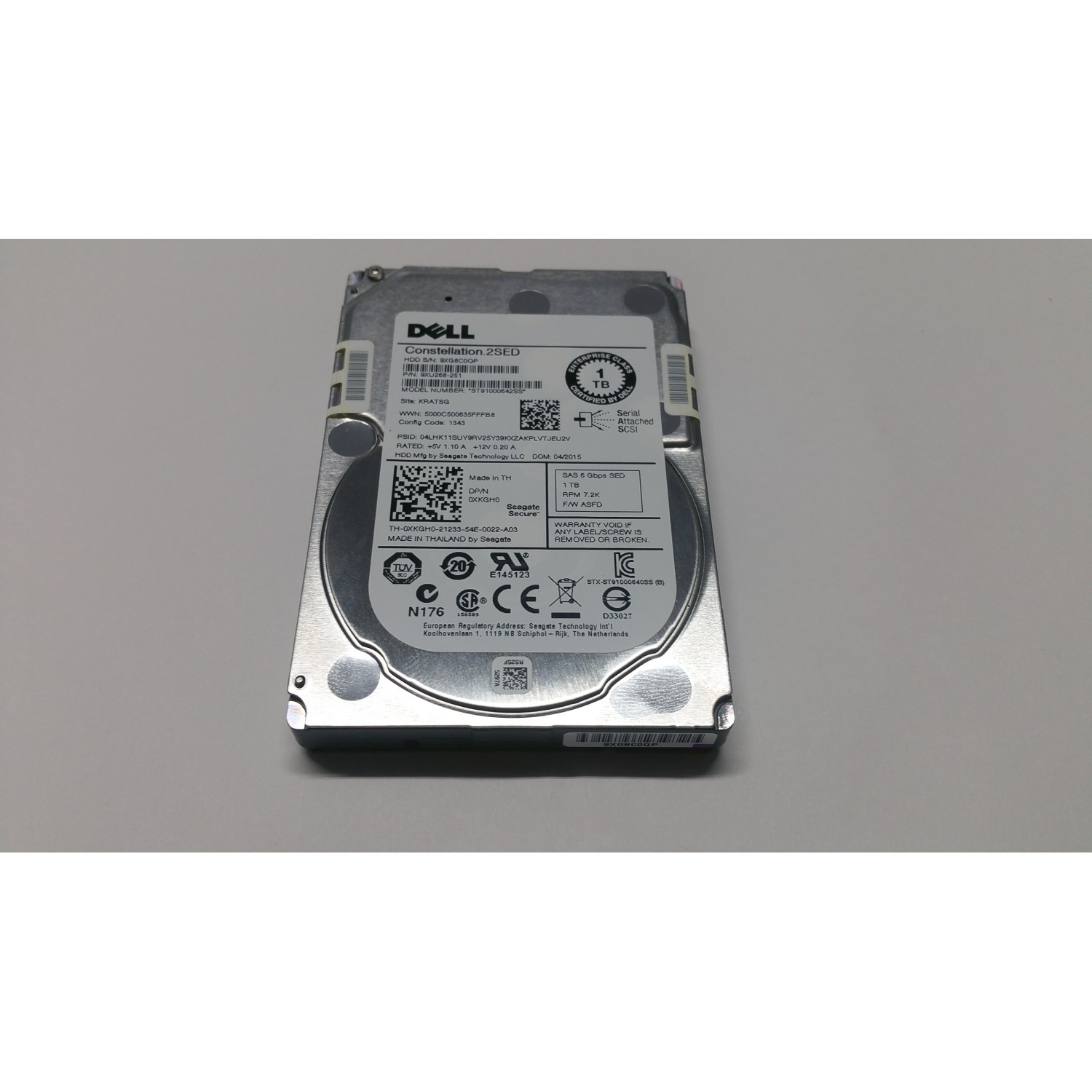 Hard disk server DELL Constellation.2SED ST91000642SS 1TB 7200RPM 6Gbps DP/N XKGH0 9W5WV 2.5"  SAS Hardisk-uri Server